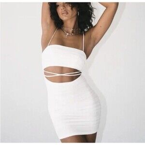NWT Princess Polly Courtney Mini Dress Cut out Size 2 Club Party Going out White